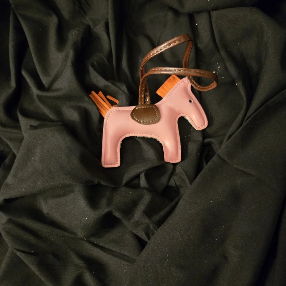 Glittering Silver and Pink Horse Hair Clip